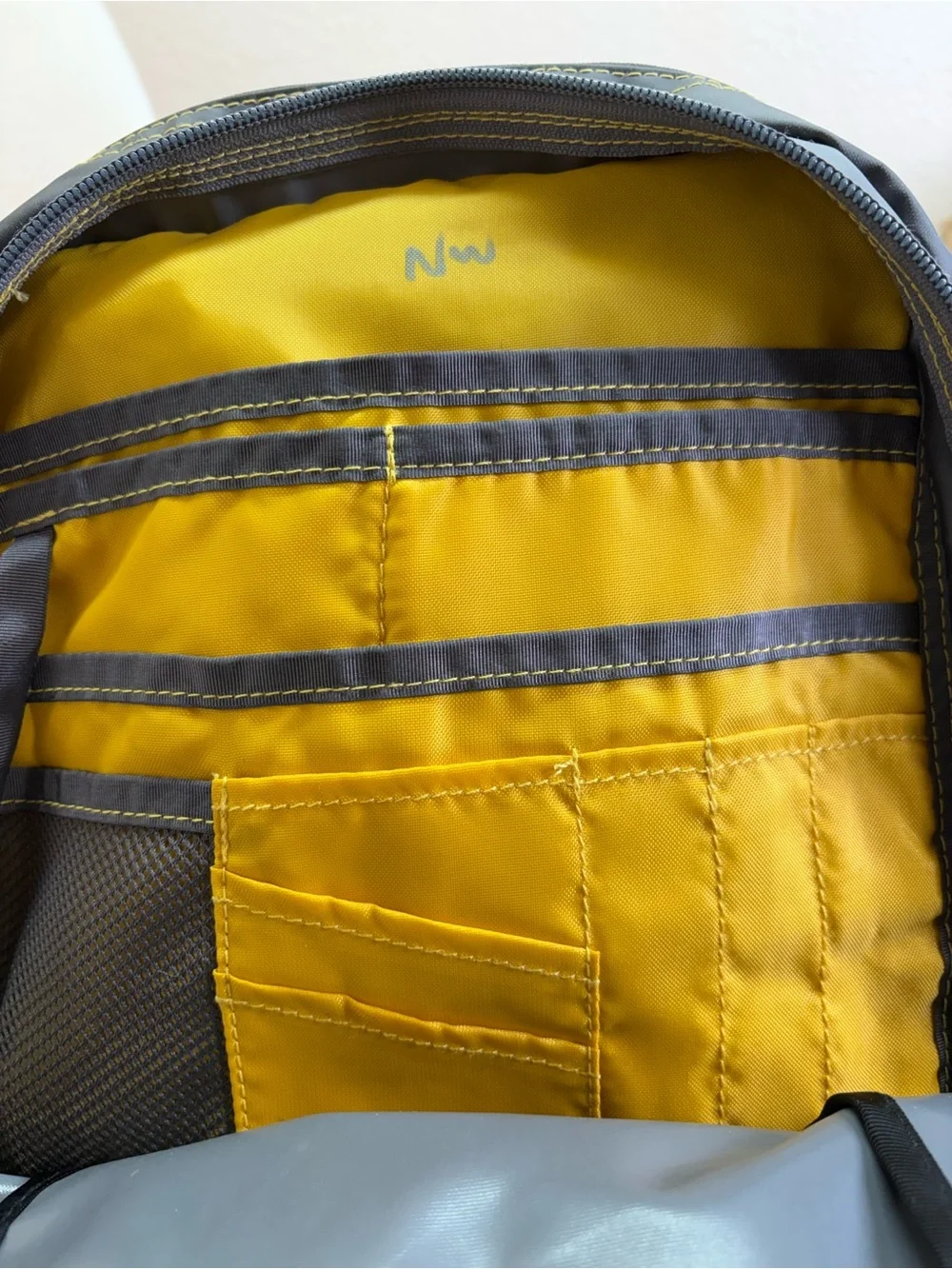 The North Face Hot Shot Backpack Grey Yellow Laptop Daypack T196